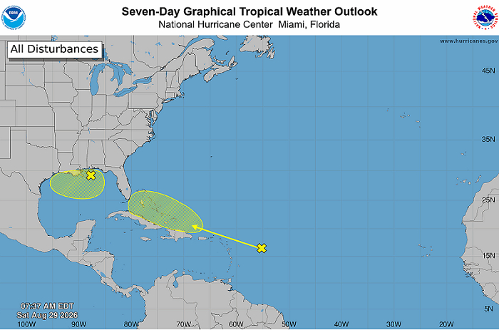 Centro Huracanes pronostica lluvias intensas para las Islas Vírgenes y Puerto Rico