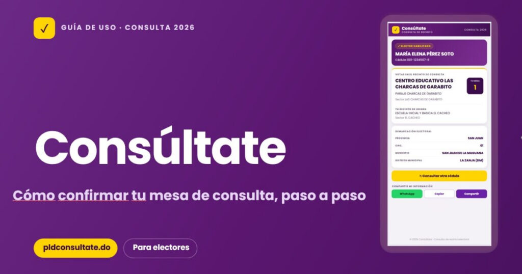 PLD habilita portal para verificar participación en la Consulta Presidencial