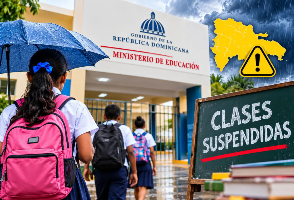 MINERD mantiene suspensión de clases en zonas vulnerables bajo alerta amarilla por lluvias
